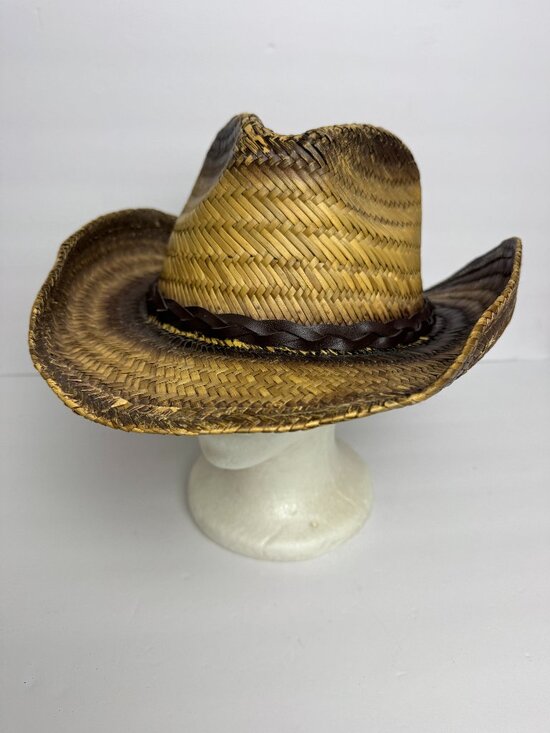 Vintage Cowboy / Cowgirl  Western Country Woven Straw Hat Size XL main image 7